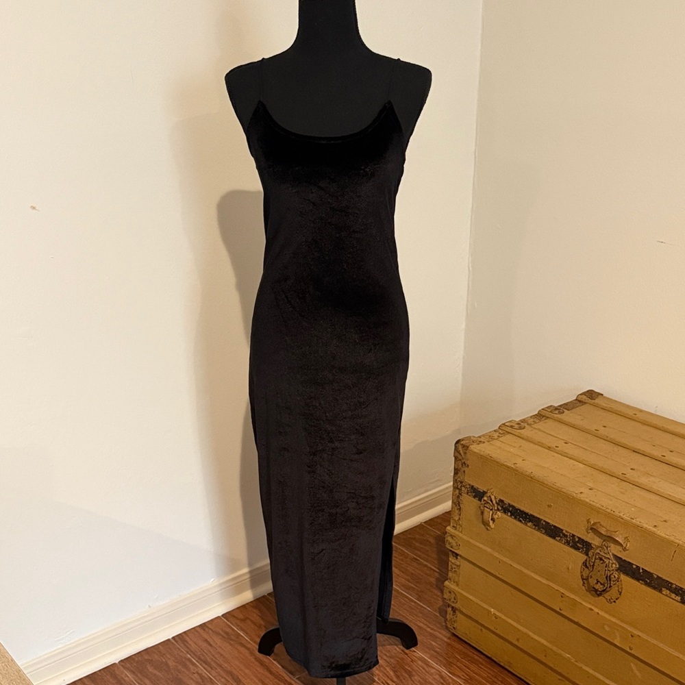 Sexy Black Velour Dress